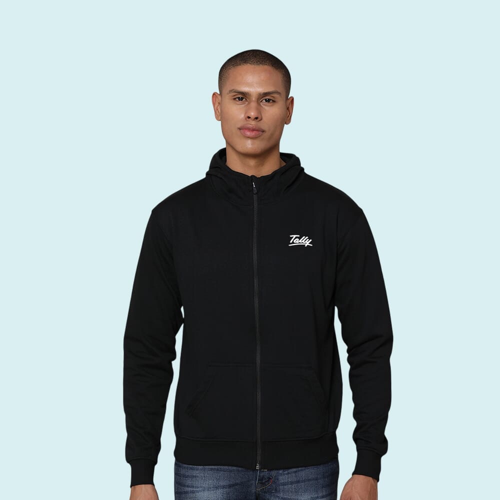 Greys&Blues Rocky Hoodie with Zip- Black